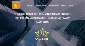 Mời tham gia Chương trình xét công nhận “Doanh nghiệp đạt chuẩn Văn hóa kinh doanh Việt Nam” năm 2025