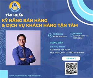 Giấy mời tham dự Tập huấn về Kỹ năng bán hàng và dịch vụ khách hàng tận tâm 