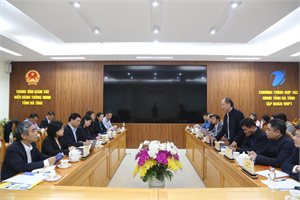 UBND tỉnh Hà Tĩnh tiếp và làm việc với Đoàn đại diện xúc tiến đầu tư nước ngoài, Bộ Kế hoạch và Đầu tư 
